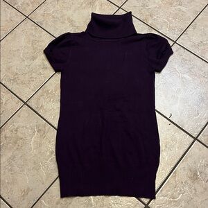 Pink Rose Knit Turtleneck Mini Dress L